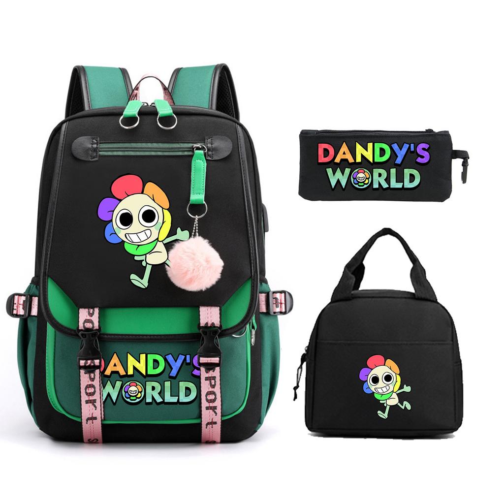 Dandy's World Print Fashion Backpack Set Cross-border Trend Campus Male and Female Versatile Student Bag