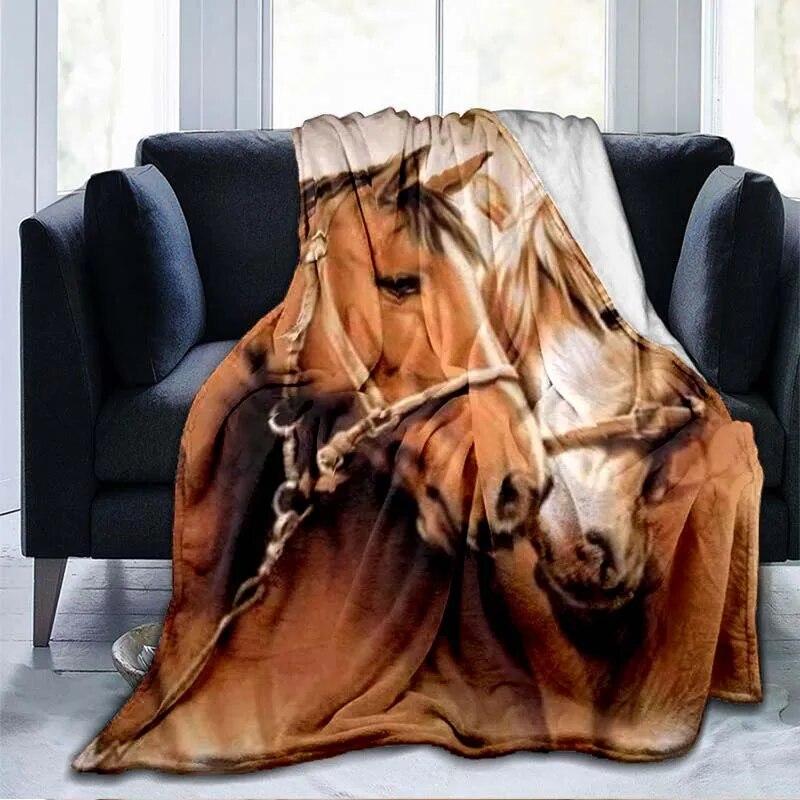 Horse Blanket Christmas Blankets Horse Mom Blankets 3D Printed Throws Blanket Flannel Blanket Horse Adult Blanket Kid Blanket