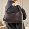Genuine Leather Woven Women's Bag 2025 New Fashion Sheepskin Crossbody Bag Niche Design Woven Dumpling Bag Handbag
