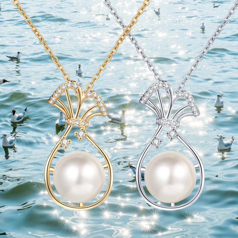 Korean-Style Freshwater Pearl Pendant Necklace – Elegant, Versatile Women's Fashion Accessory