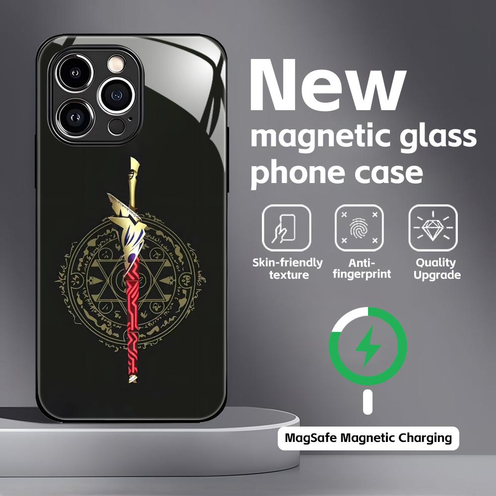 Fate strange Fake Phone Case For iPhone17 16 15 14 13 12 11 X XR XS 8 Plus Mini Pro Max Glass Magnetic Case