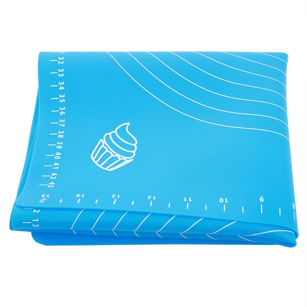 Kök Förtjockad Silikon Kaveldyna Bakmatta med Skalor DIY Bakverktyg Blå 40x50cm