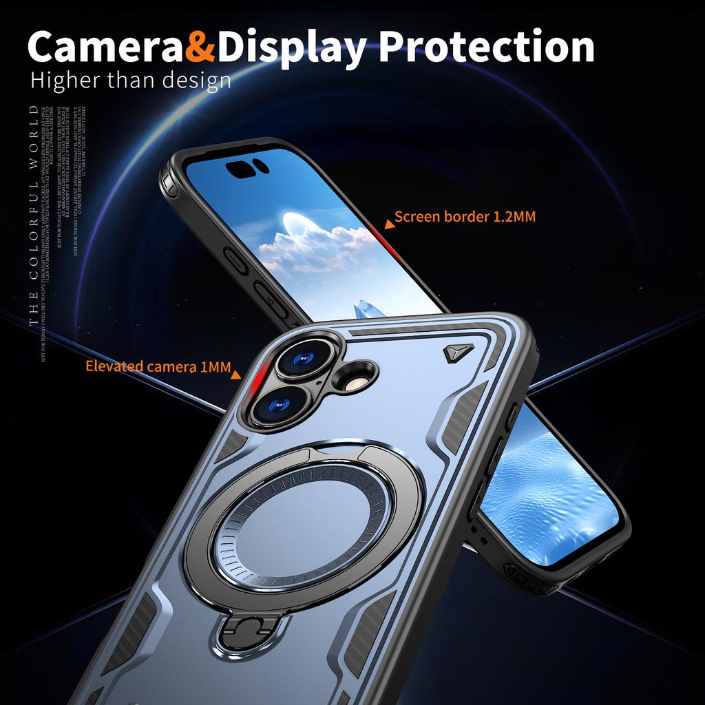 Compatible with iPhone 17 Case Magnetic 360 Rotating Stand Two-in-one Shockproof iPhone 16 Pro Protective Case
