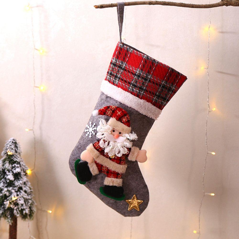 Socks Santa Sacks DIY Lovely Hanging Ornament Christmas Decorations Christmas Stocking Candy Bag