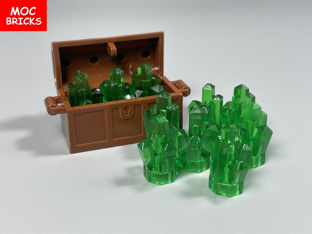 MOC Bricks Treasure Box Ore Trans Gem Precious Crystal Stone Building Blocks Educational Assembled Parts Toys For Kids Gift
