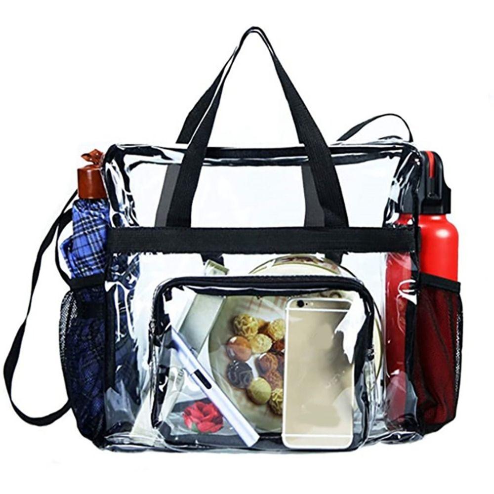 Tasca Anteriore Grande Capacità Borsa Trasparente Unisex Borsa a Spalla da Viaggio Mini Borsa a Mano