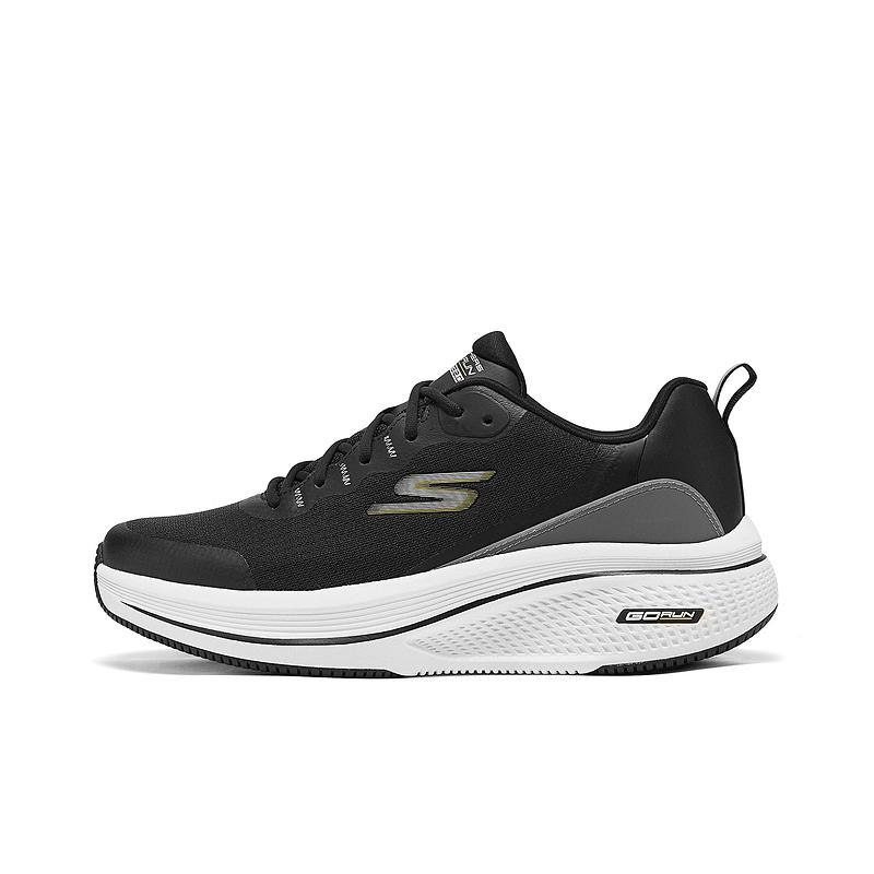 Skechers Go Run Elevate 2.0 Lightweight Cushioning Supportive Breathable Running Shoes Men sneaker Black Gold 220851-BKGD 43.5