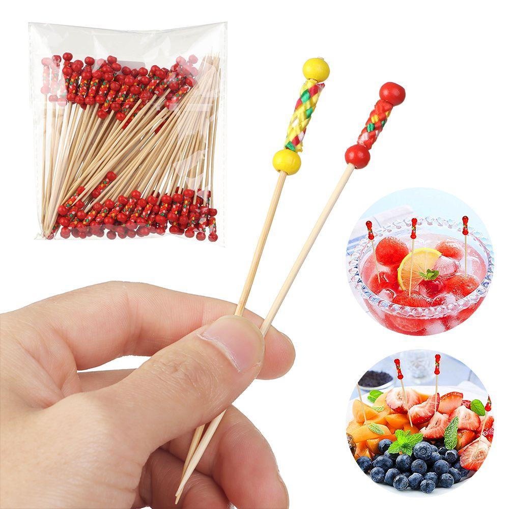 Skewer Cupcake Fruit Fork Salad Vegetable Sticks Bamboo Picks Food Fruit Cocktail Decor Fruit Sticks Handmade Toothpicks