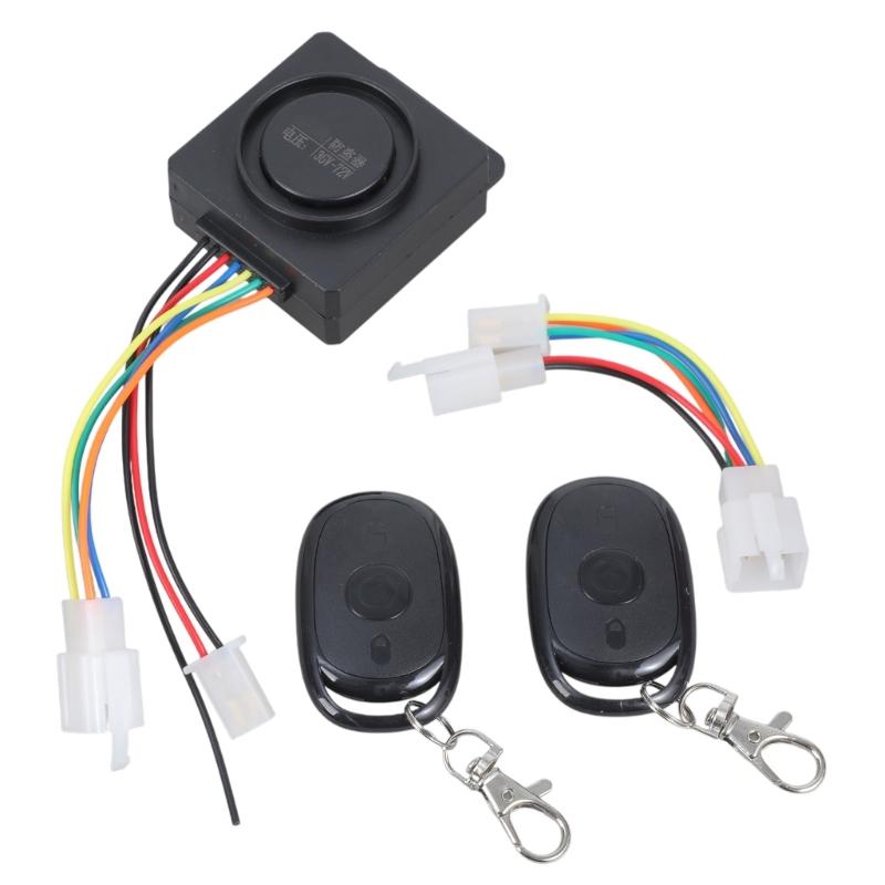 Electric Bike/Tricycle Wireless Remote Control Security Alarm 48V-72V Waterproof Universal Anti-Theft Alarm System 120db