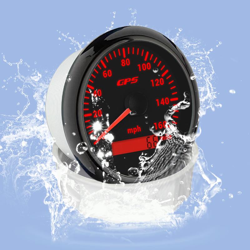 ELING 85mm (3 3/8'') Speedometer GPS 30 60 120 200 Km/h MPH 80 160 MPH Odometer with 7 Colors Backlight for Motorcycle Yacht