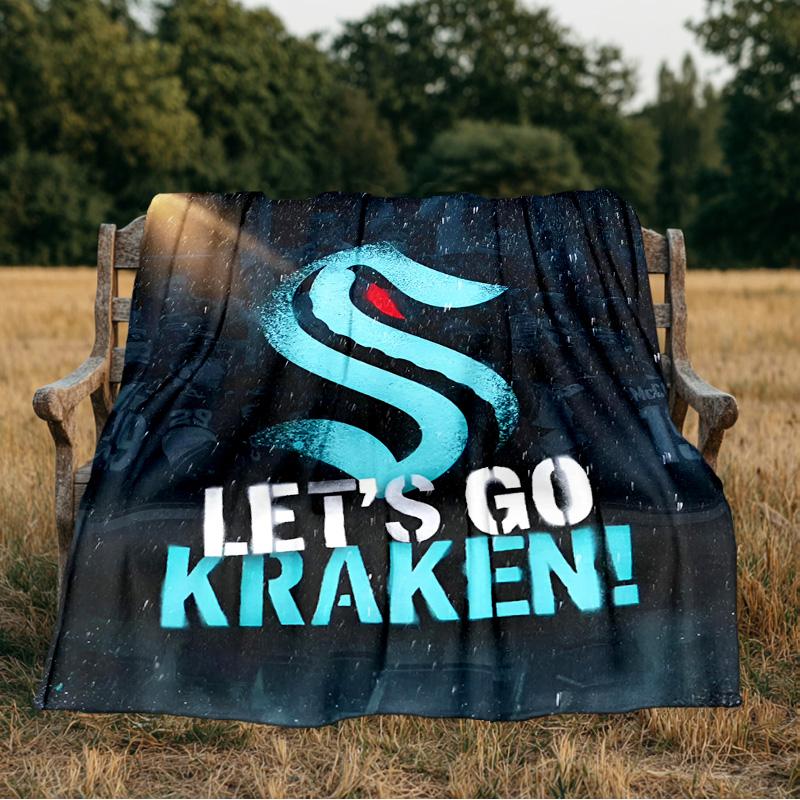 Go Team Kraken! Blanket Flannel Throw for Sofa, Indoor, Camping, Living Room, Office, Chair, And Bed Soft Birthday Gift