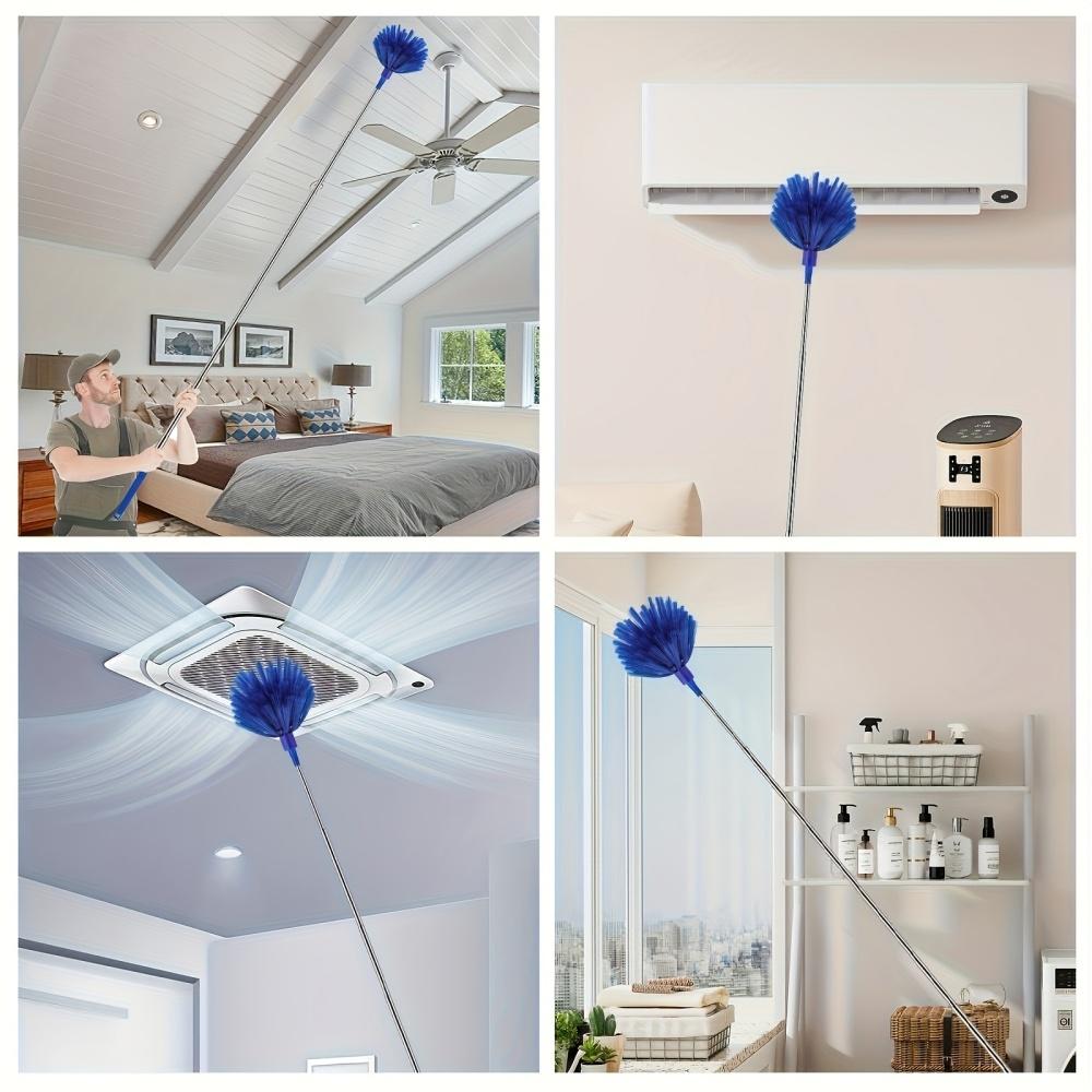 Versatile Retractable Bendable Duster Set Extendable Pole For Ceiling Cleaning Dust Removal Washable Household Cleaning Tool