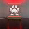 Personalized Dog Paw Acrylic Night Light Custom Pet Name Wooden Base Creative Tabletop Decor Lovely Present For Pet Owner