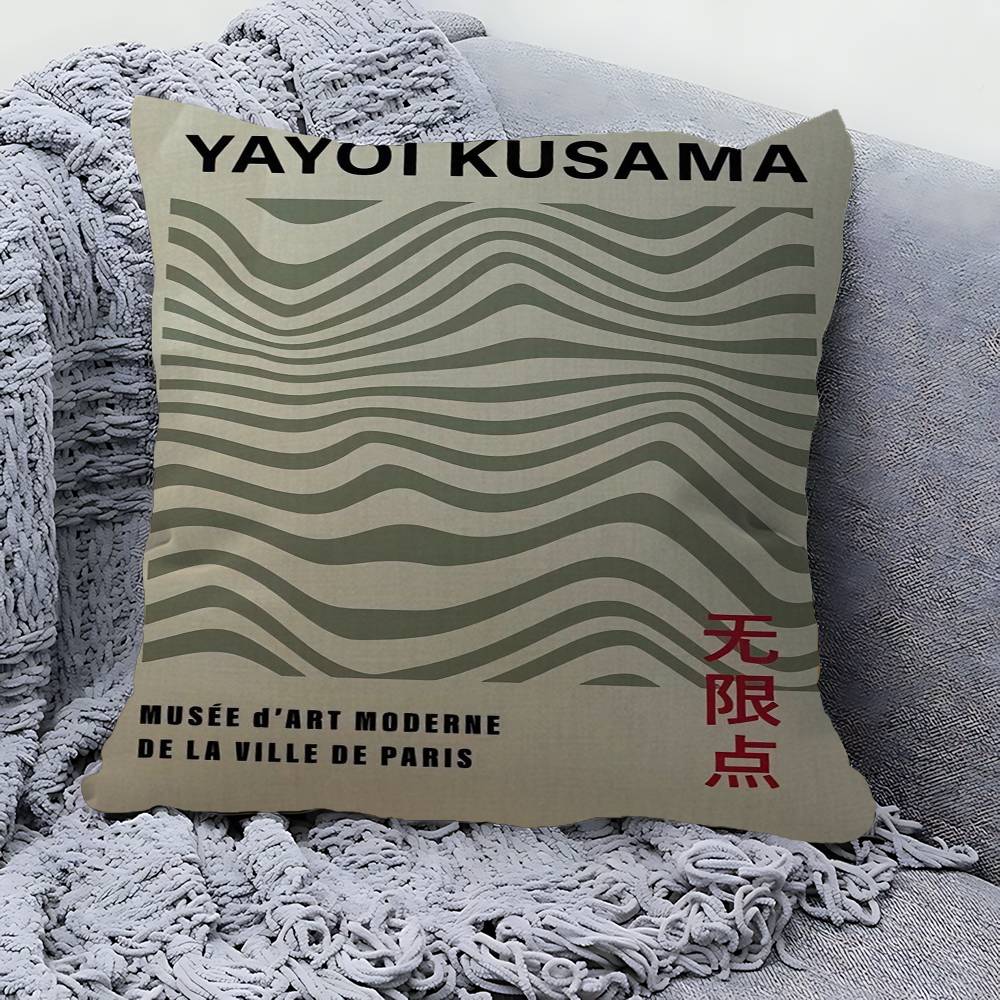 Yayoi Kusama Art Anime Cushion Cover Car Throw Pillow Case For Sofa Car Christmas Gift 40x40cm 45x45cm