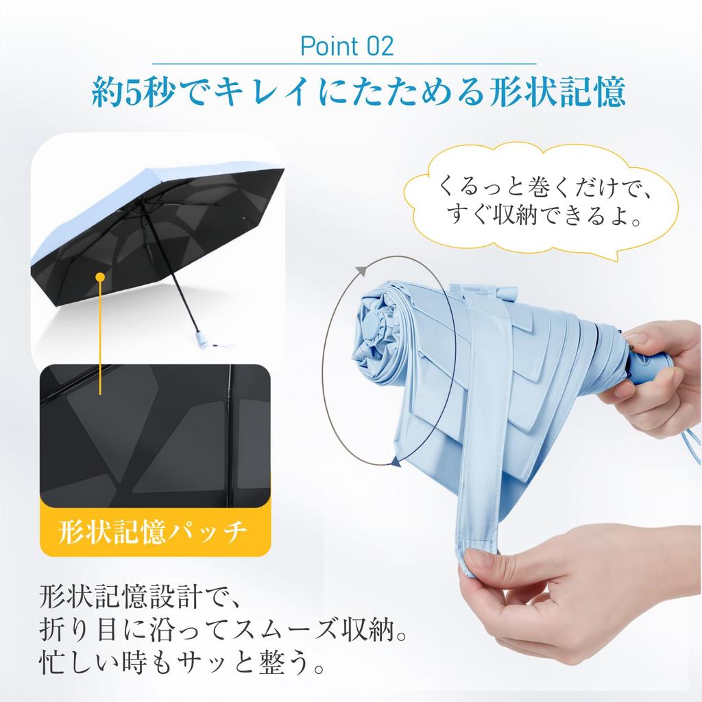 Folding UV JIS Complete Sun Heat Suitable for Sunny and Rainy Shape Automatic Opening and Windproof and and Unisex 6 Parasol, 100% Protection,