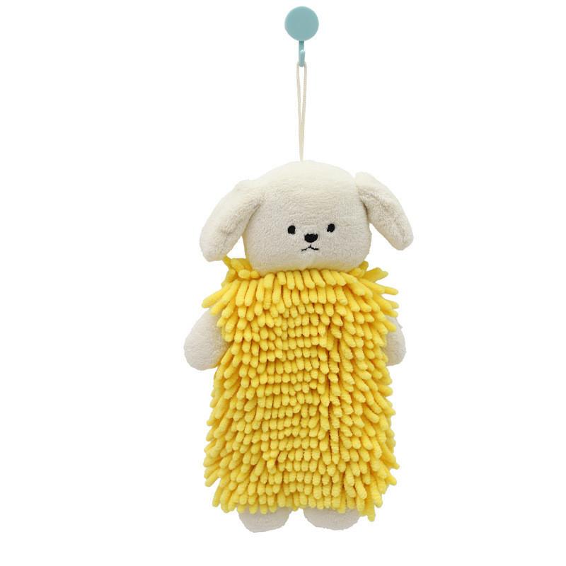 

Cartoon Dog Terry Cloth Hand Towel With Embroidered Design For Kids Bathroom Decor жёлтый