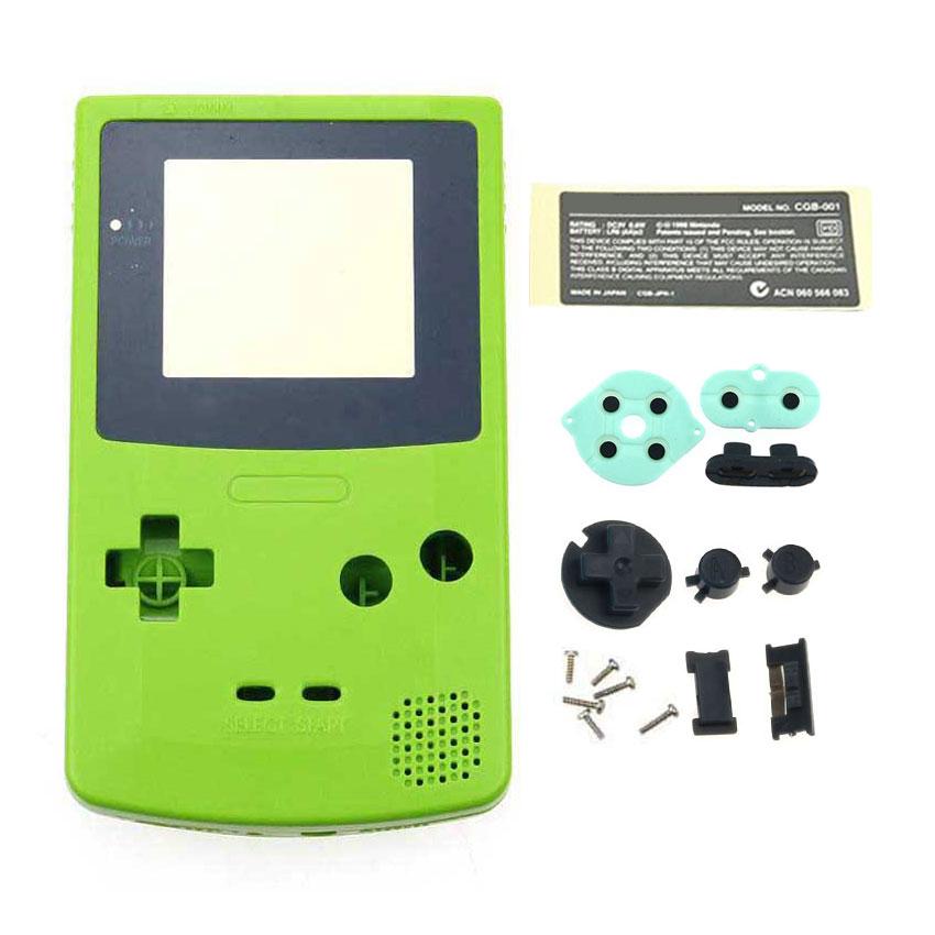 JCD Kunststoffgehäuse für Gameboy Advance GBC-Konsole mit Tasten, Schrauben, Aufklebern und Etikettenteilen