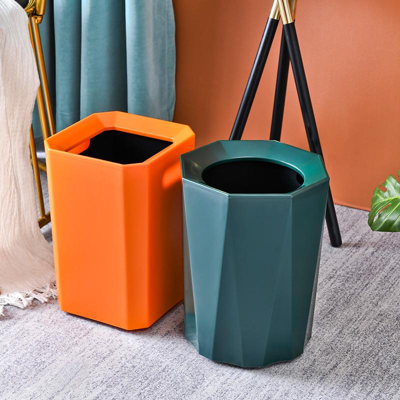 High-grade trash can no lid pressure ring storage bathroom office Japanese paper basket
