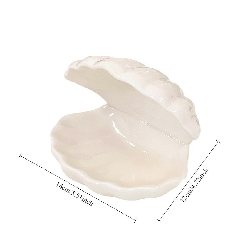 Fashion Ceramic Shell Jewelry Box – Creative Desktop Ornament Valentine's/Birthday Gift Storage Tray Storage for Rings/Earrings