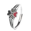 Aishang High-End Clover Heart-Shaped Enamel Vintage Distressed Trendy Niche Open Ring Direct Sale
