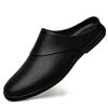 Fashion Genuine Leather Mules Shoes Men Half Shoes Man Luxury Brand Slippers Male Classic Loafers Casual Shoes Breathable Male Slippers