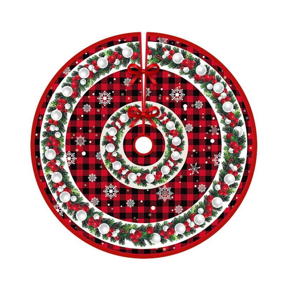 Cartoon Print Christmas Tree Skirt Festive Decorations
