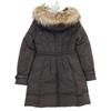 MONCLER PHALANGERE Down hoodie with fur coat 00 BrownUsed
