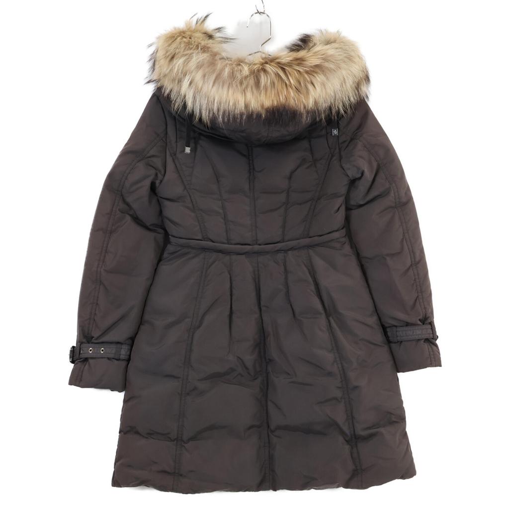MONCLER PHALANGERE Down hoodie with fur coat 00 BrownUsed