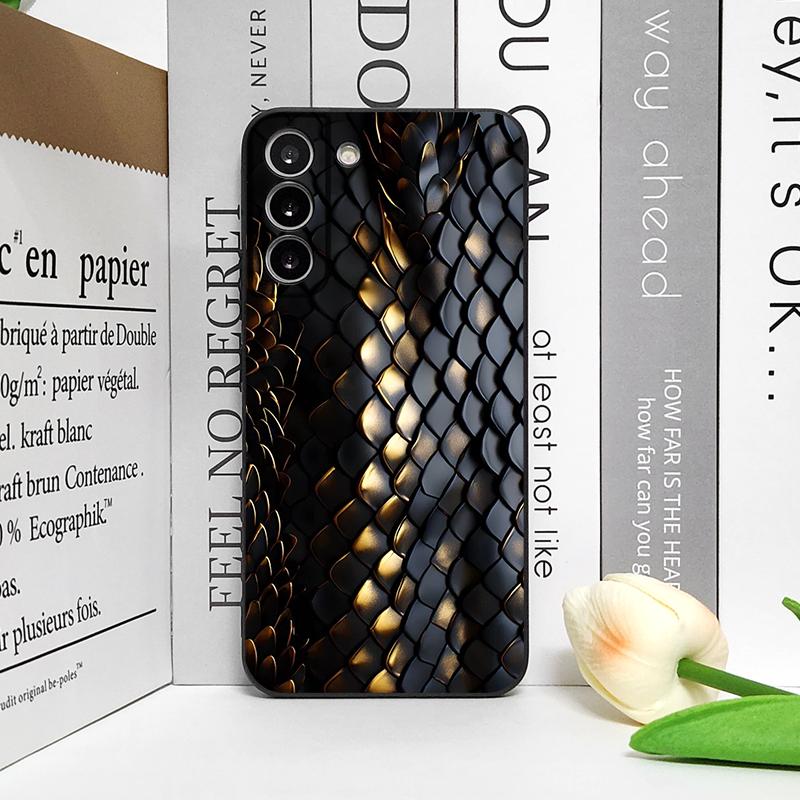 Creative Black Golden Scale Texture Printed Phone Case for Google Pixel 10 9A 8 A 7A 6 A 7 PRO 8 9 Pro XL 5G Frosted Soft Cover