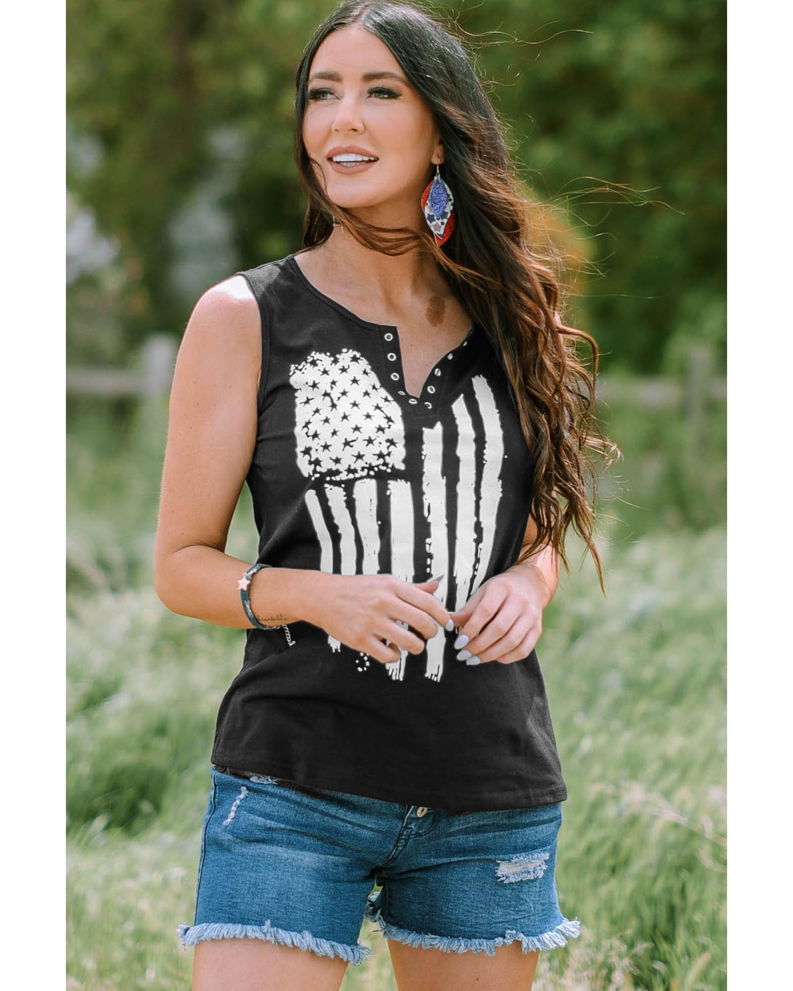 

Azura Exchange Button Graphic Tank Top XL чорний