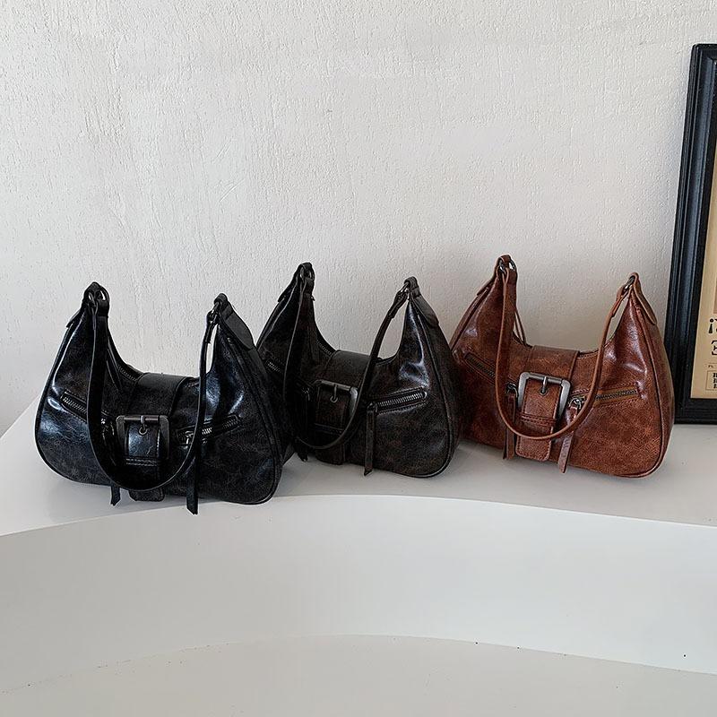 Niche design bag new fashionable retro underarm bag single shoulder crossbody crescent bag fashionable