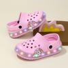 Sandali Leggeri per Bambina Stampa Cartoni Animati Rosa Scarpe Estive da Spiaggia per Bambini Design Classico Antiscivolo da Esterno Zoccoli Casual per Bambini