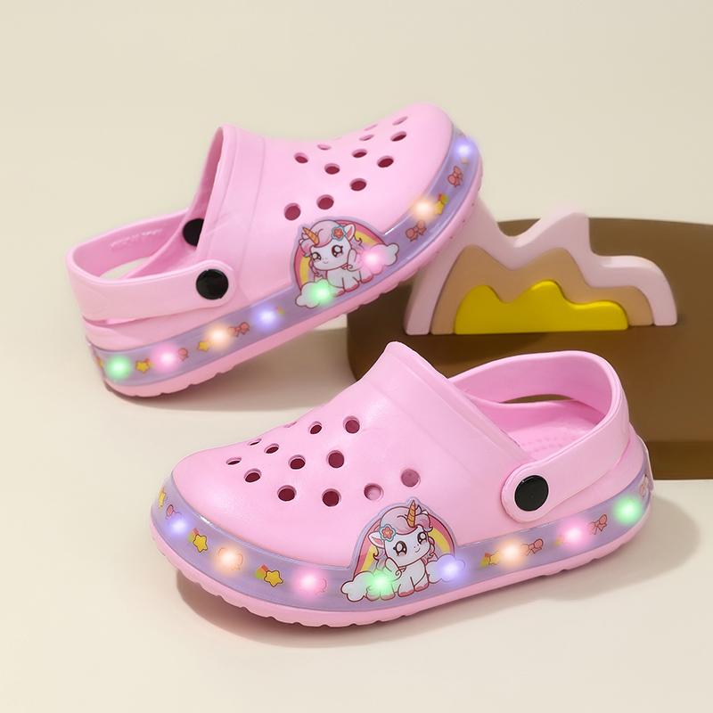 Sandali Leggeri per Bambina Stampa Cartoni Animati Rosa Scarpe Estive da Spiaggia per Bambini Design Classico Antiscivolo da Esterno Zoccoli Casual per Bambini