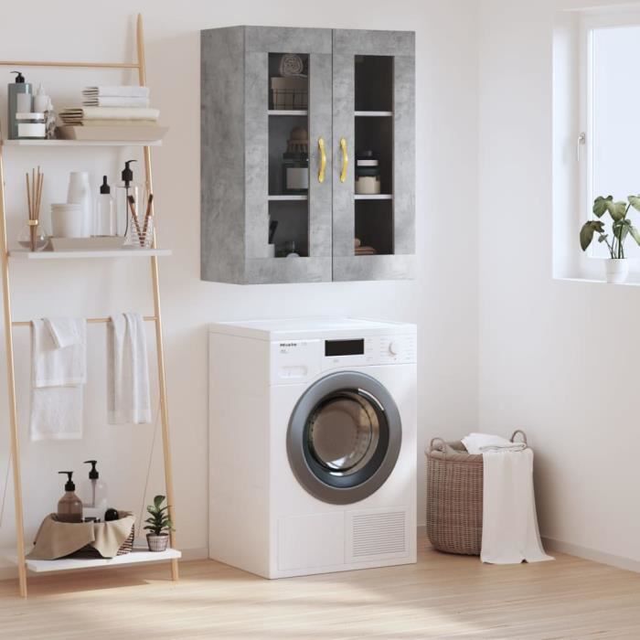 VidaXL Armoire murale gris béton 69,5x34x90 cm 828464