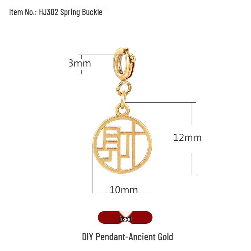 Přívěsky na náramek s charakterem Fu: Zlaté pískové přívěsky a distanční korálky pro DIY šperky