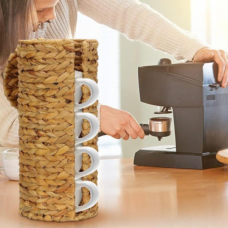 Cesta de Almacenamiento de Papel Higiénico Tejida con Tapa para Organización del Baño