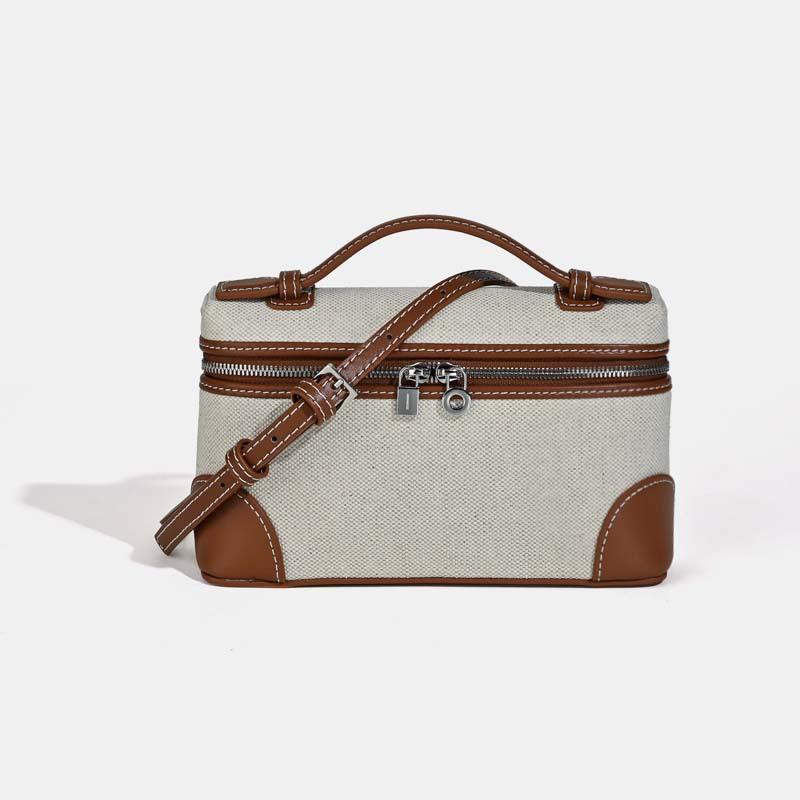 New LP19 Mini Shoulder Bag Real Cowhide Canvas Gigi Messenger Bag Box Bag