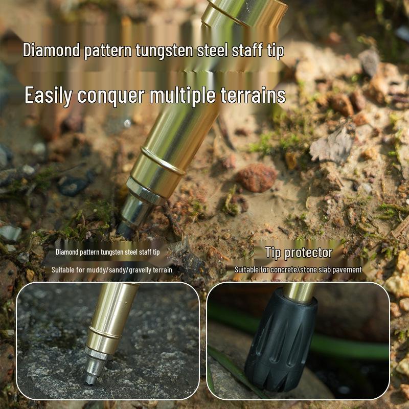 KedeNuo Ultra-Light Folding Carbon Fiber Bamboo Grain Trekking Poles