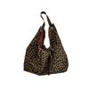 2 Niche Leopard Print Large Capacity Double-sided Canvas Commuter Tote Bag Handbag Shoulder Underarm Bag Women's Bag