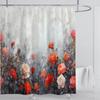Rose Flower Shower Curtain Waterproof Shower Curtain Polyester Fabric 3D Printed Curtain Bathroom Decoration With Hook