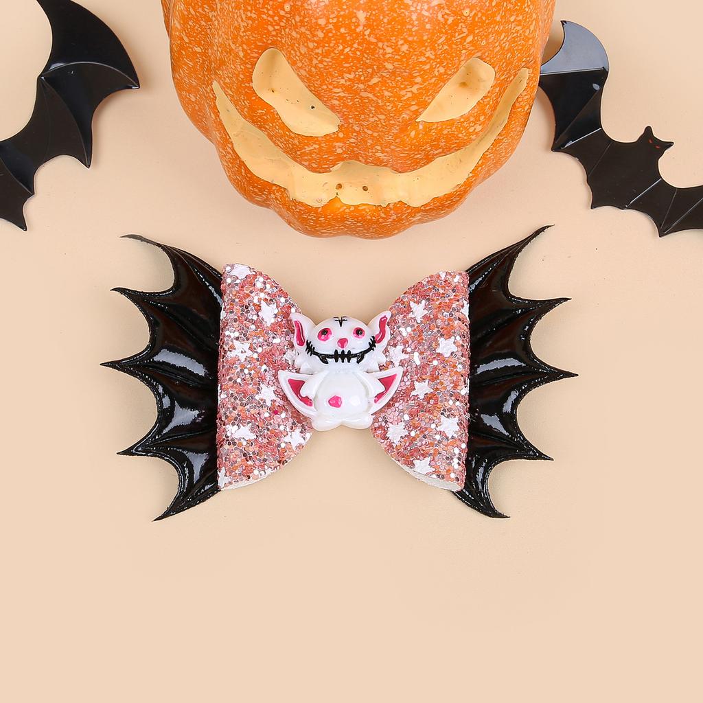 1PC Sparkly Star Hair Bows with Clips Pumpkin Devil Hair Clips Girls Festival Halloween Party Barrettes Clips Kids Headwear
