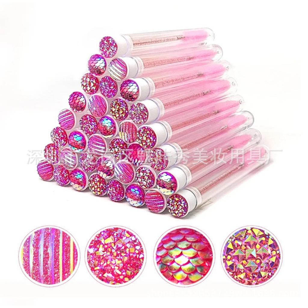 10 - 50 ks Jednorázové kartáčky na řasy a řasenku Diamantové Lash Spoolie tyčinky Na líčení, prodlužování a čištění 4 barvy