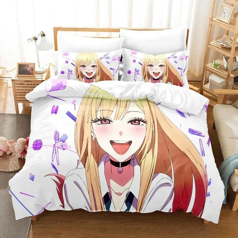 New Marin Kitagawa Bedding Set Single Twin Full Queen King Size Bed Set Adult Kid Bedroom Duvet Cover Sets 3D Print Anime Bed