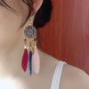 Bohemia Style Feather Tassel Earrings Zinc Zinc Zinc Alloy Boho Drop Earrings  Women