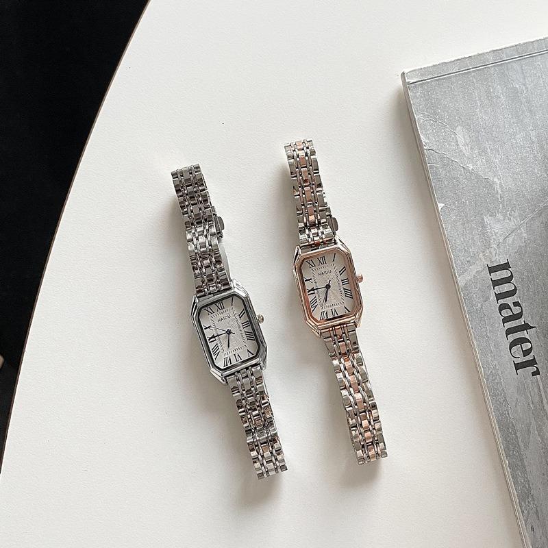 Luxus Quadratische Damen Quarz Uhr Mode Römische Zifferblatt Damen Armbanduhr Reloj Mujer Mädchen Uhr Geschenk (Ohne Box) Damenuhren