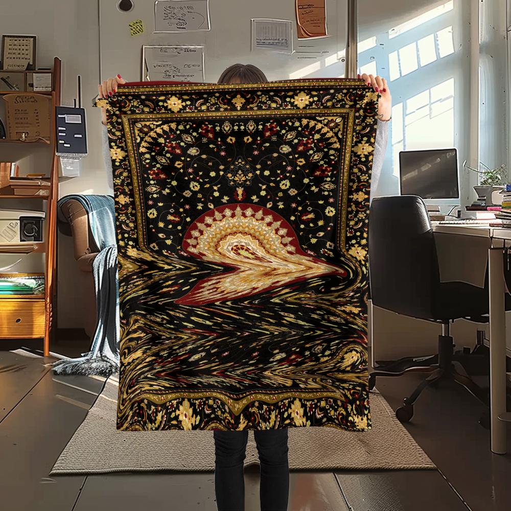 1 pièce Couverture en Flanelle Imprimée Dessin Animé, Haute Qualité Confortable pour Toutes les Saisons, Décoration de Maison, Chaleur et Confort, Parfait pour un Cadeau de Noël ou d'Anniversaire