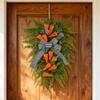 Easter Carrot Wreath, Window Display Hanging Decoration, Holiday Plant Vine Ring, Easter Decoration, Holiday Scene Craft.