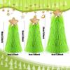 Christmas Plush Tree Ornament Soft Fluffy Christmas Decoration Soft Furry Green Christmas Tree Ornaments with Star for Holiday