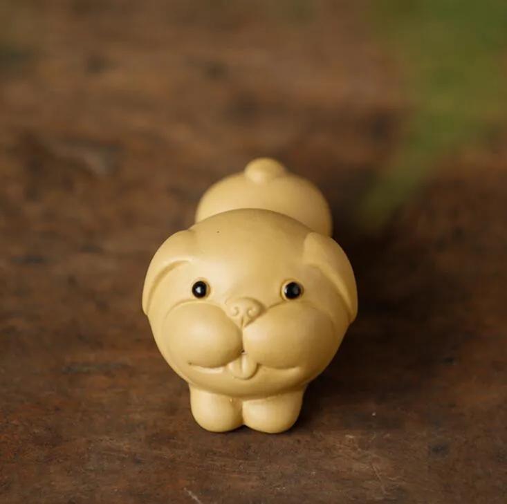

1PCS Mini Fingertips Purple Clay Tea Pet Handmade Cute Animal Statue Ornaments Boutique Crafts Tea Set Decoration Accessories