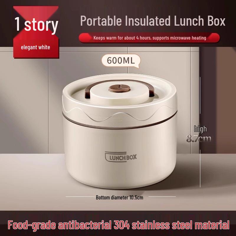 Extra Long Insulated Stainless Steel Bento Lunch Box - Microwaveable & Portable